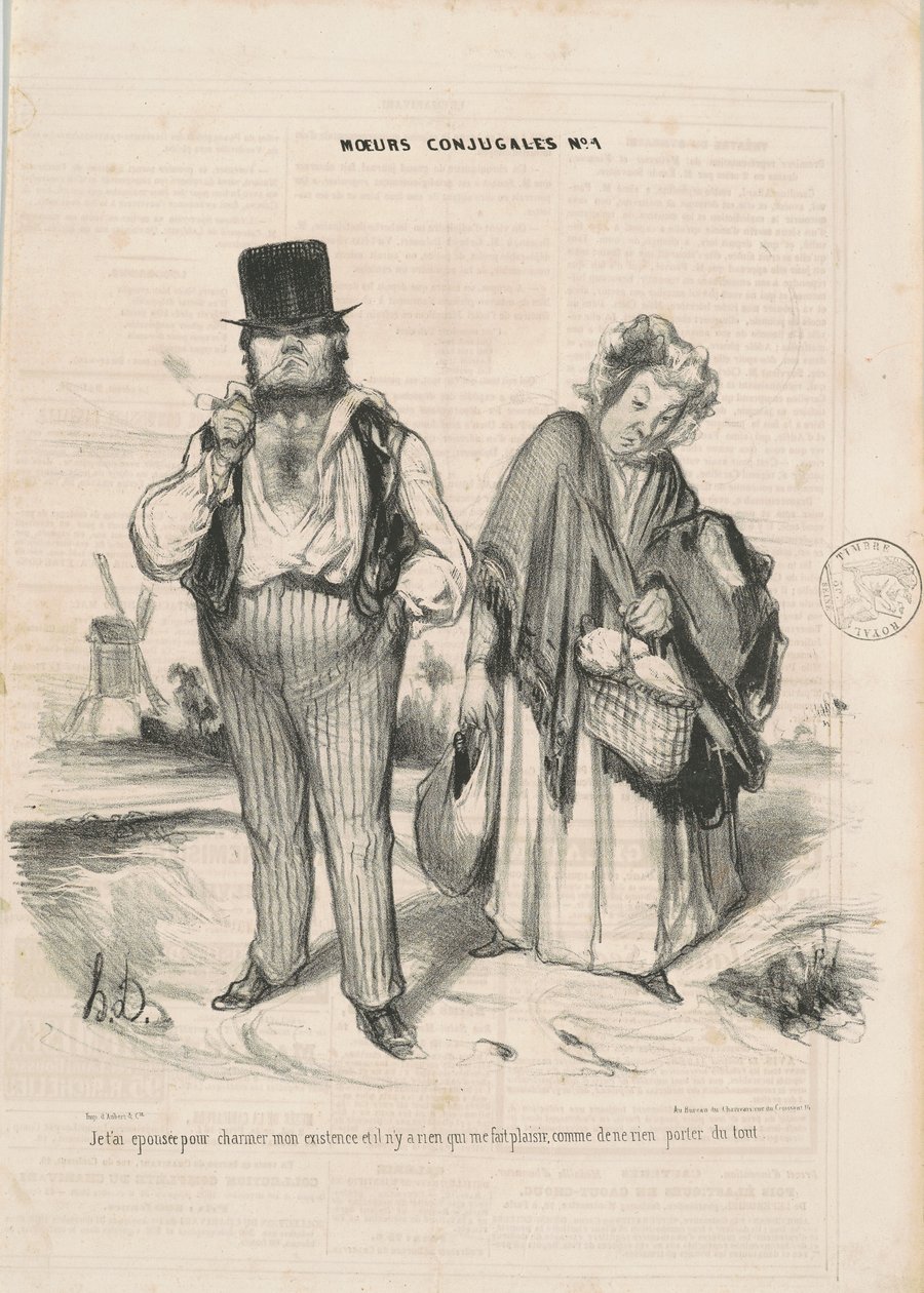 Jeg giftede mig med dig for at charmere min tilværelse... af Honoré Daumier