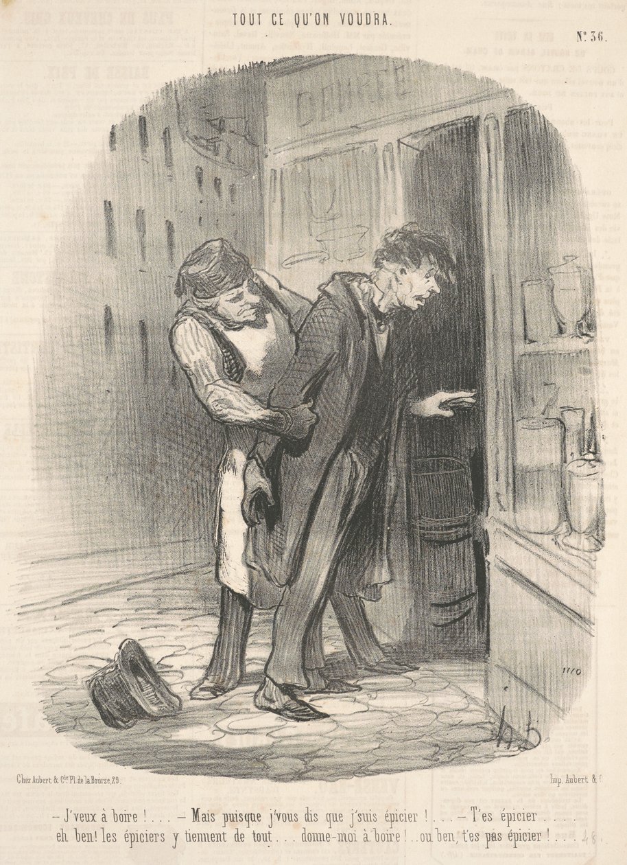 Jeg vil drikke! Men siden jeg fortæller dig... af Honoré Daumier