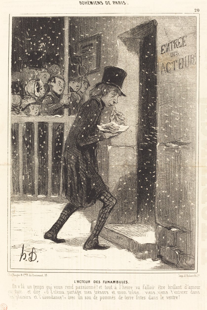 Skuespilleren The Tightrope Walker af Honoré Daumier