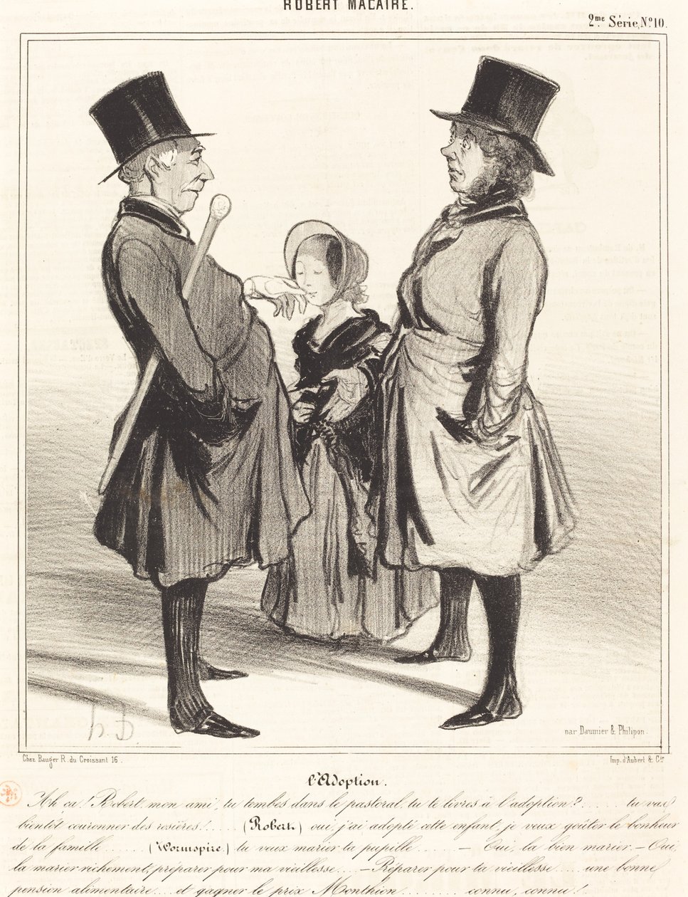 Adoption - Ah! Robert, min ven... af Honoré Daumier