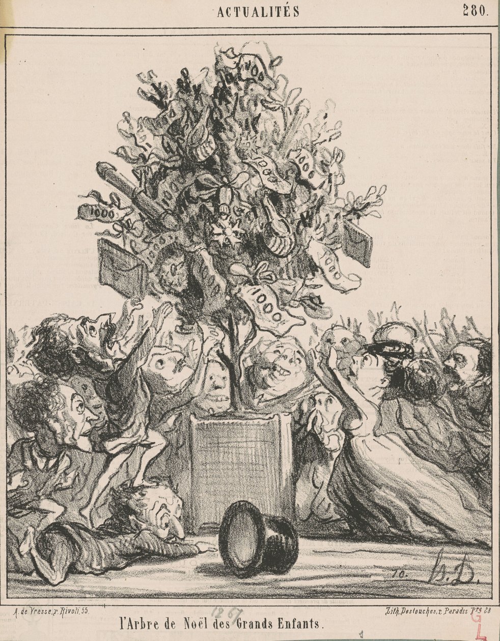 Det store børns juletræ af Honoré Daumier
