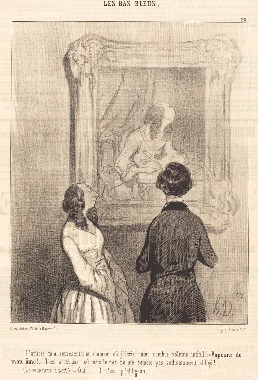 Kunstneren repræsenterede mig, mens jeg skriver af Honoré Daumier