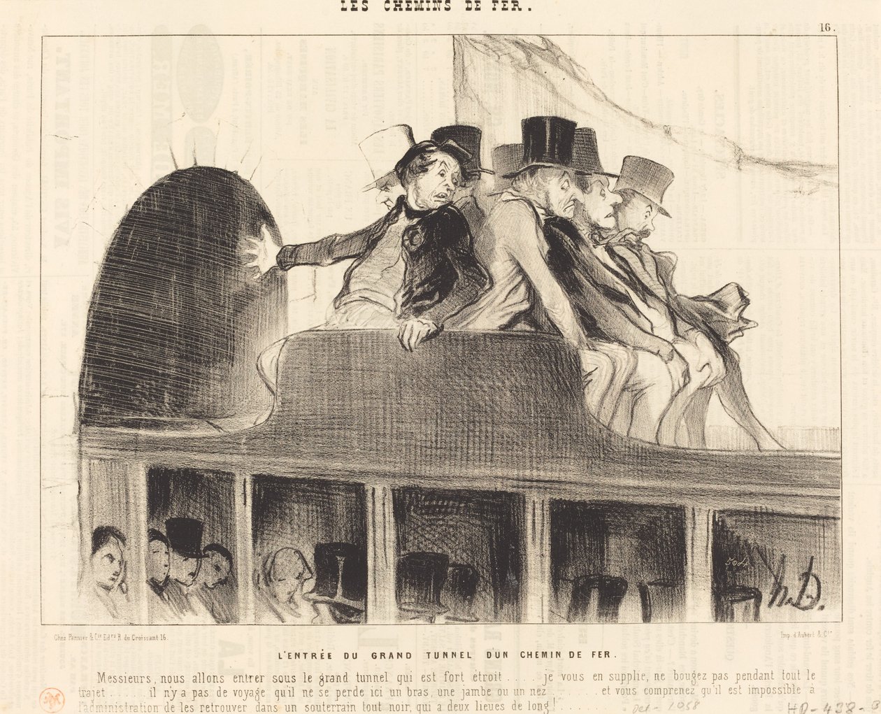 Indgangen til den store tunnel på en jernbane af Honoré Daumier