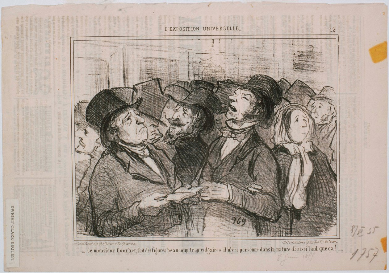Verdensudstillingen: Hr. Courbet laver ... vulgære figurer af Honoré Daumier