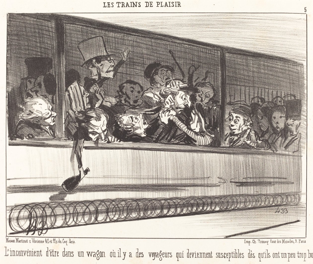 Ulempen ved at være i en vogn... af Honoré Daumier