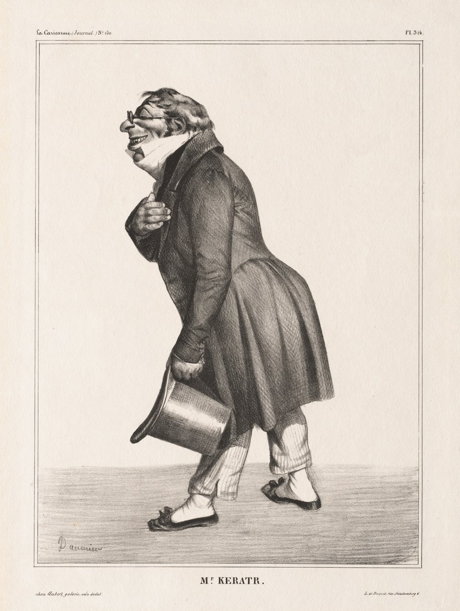 La Caricature, Pl. 314, Comte de. Keratry, 1833. af Honoré Daumier