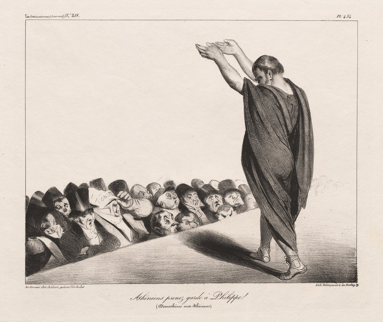 La Caricature, Pl. 454, Athenerne Pas på Philip! af Honoré Daumier