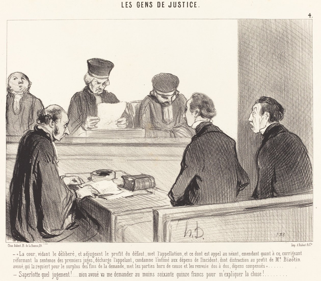 Retten tømmer forhandlingen... af Honoré Daumier