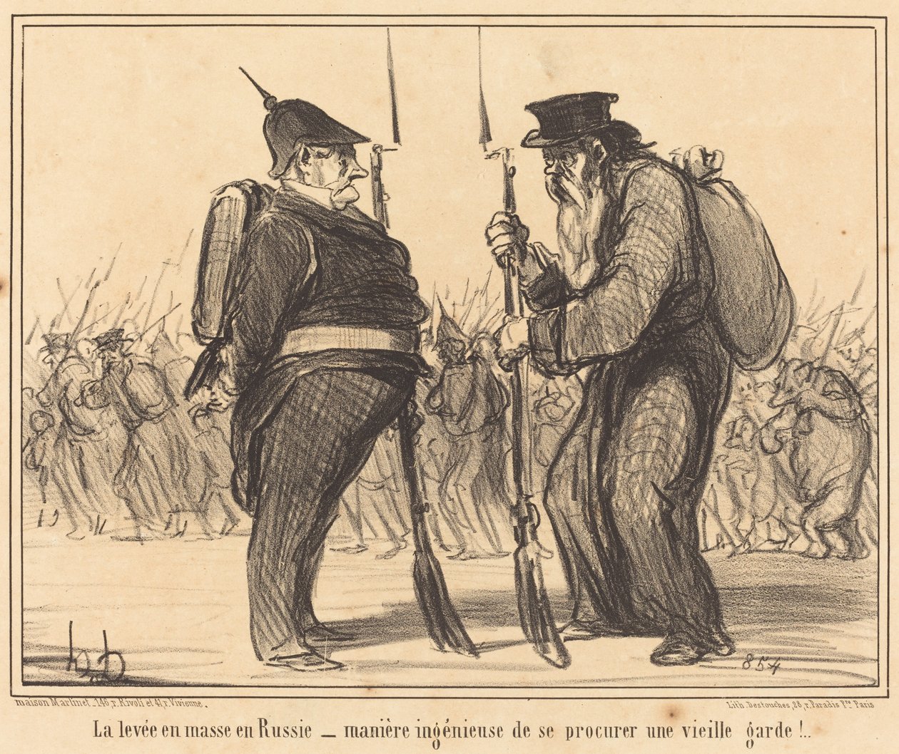 Masseafgiften i Rusland... af Honoré Daumier