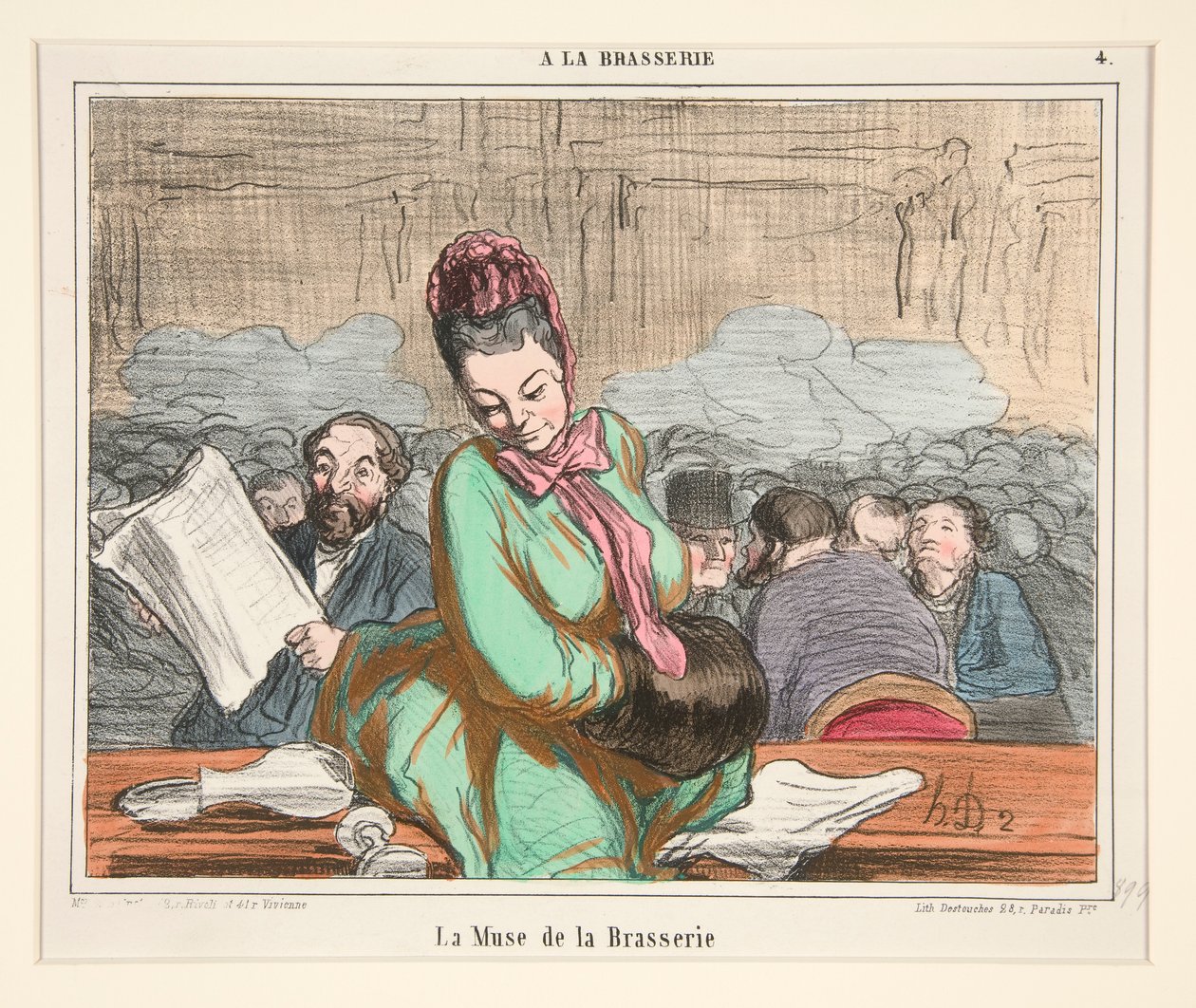 The Brewery Muse, fra A La Brasserie af Honoré Daumier