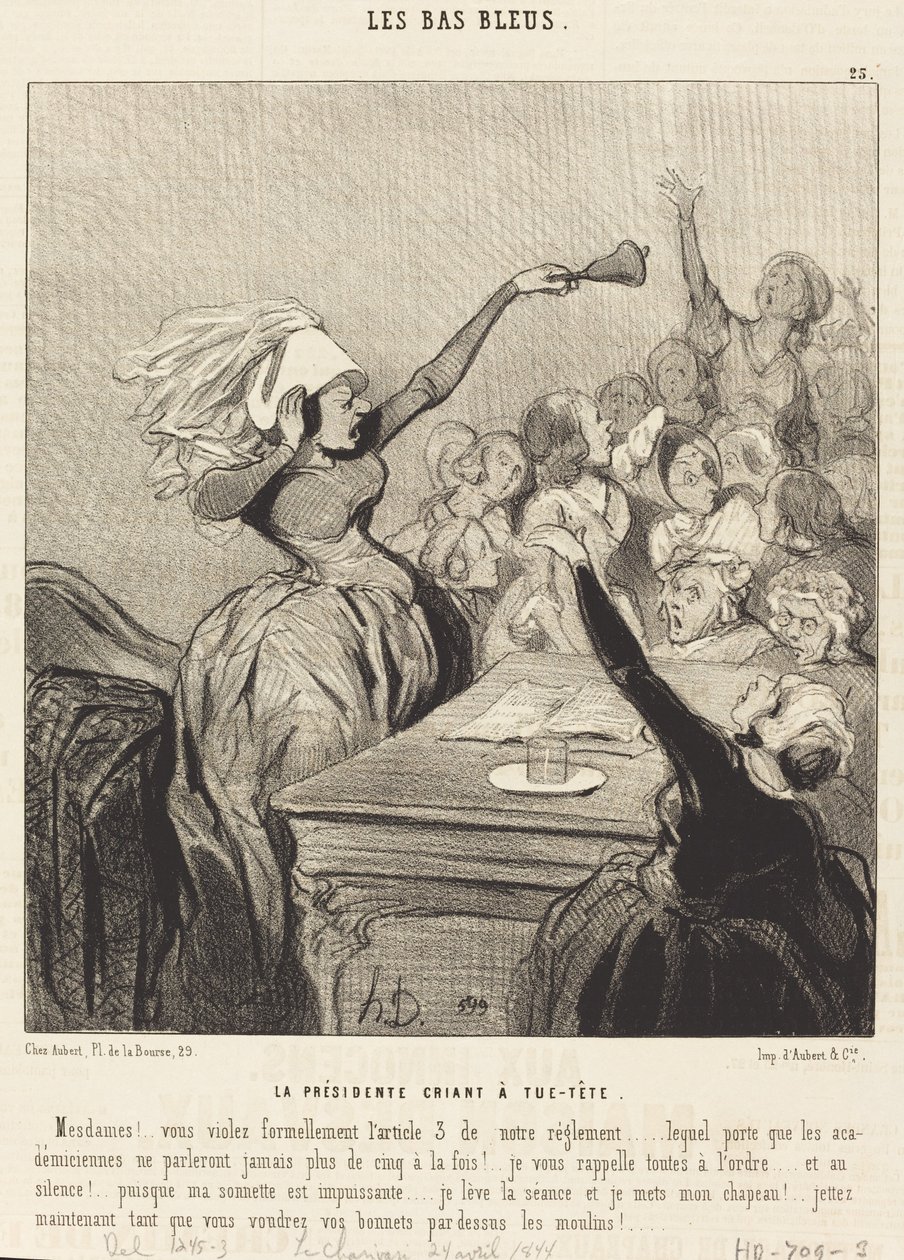 Præsidenten råber i top: Damer!... af Honoré Daumier
