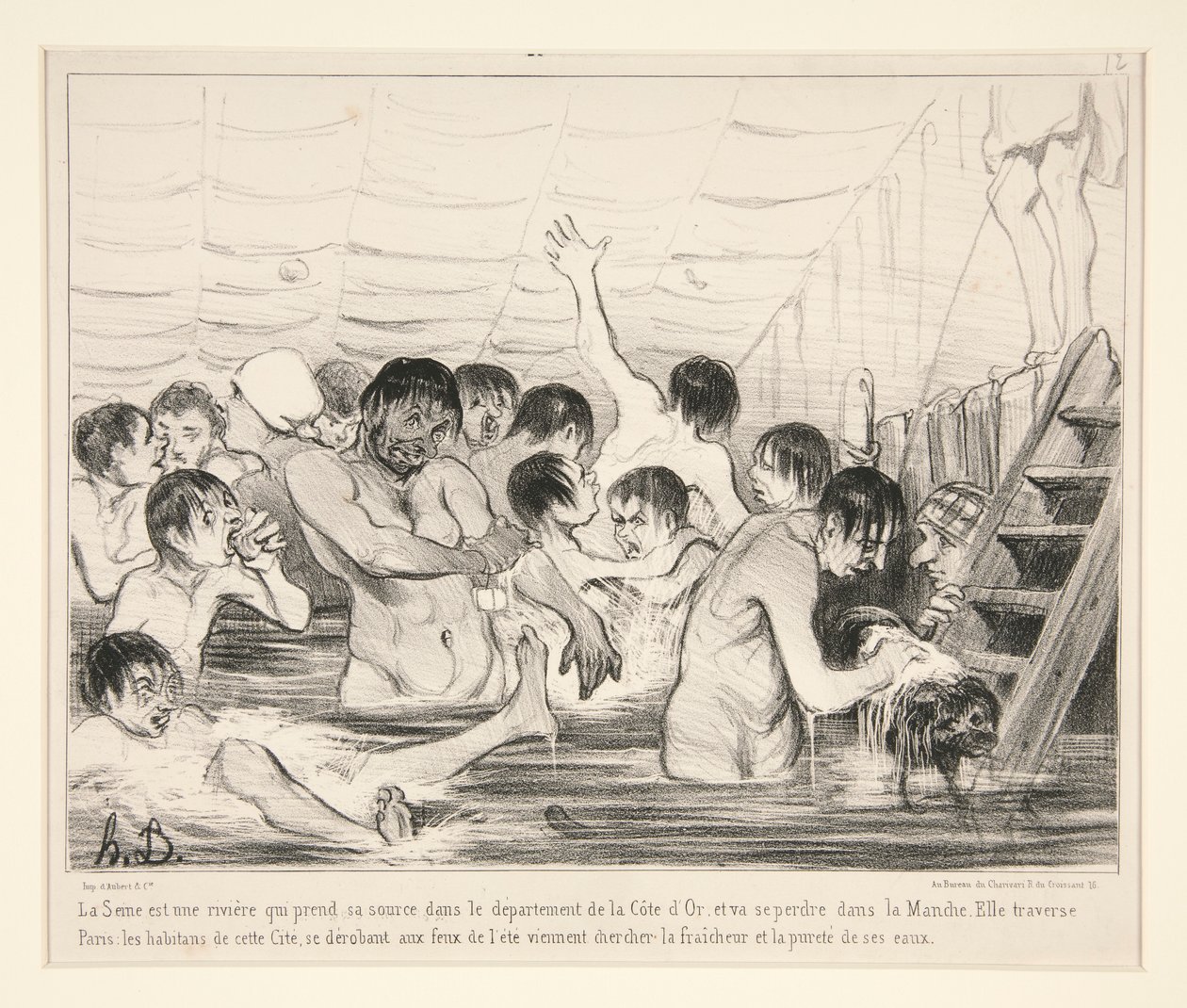 Seinen er en flod, der udspringer af departementet Cote d af Honoré Daumier