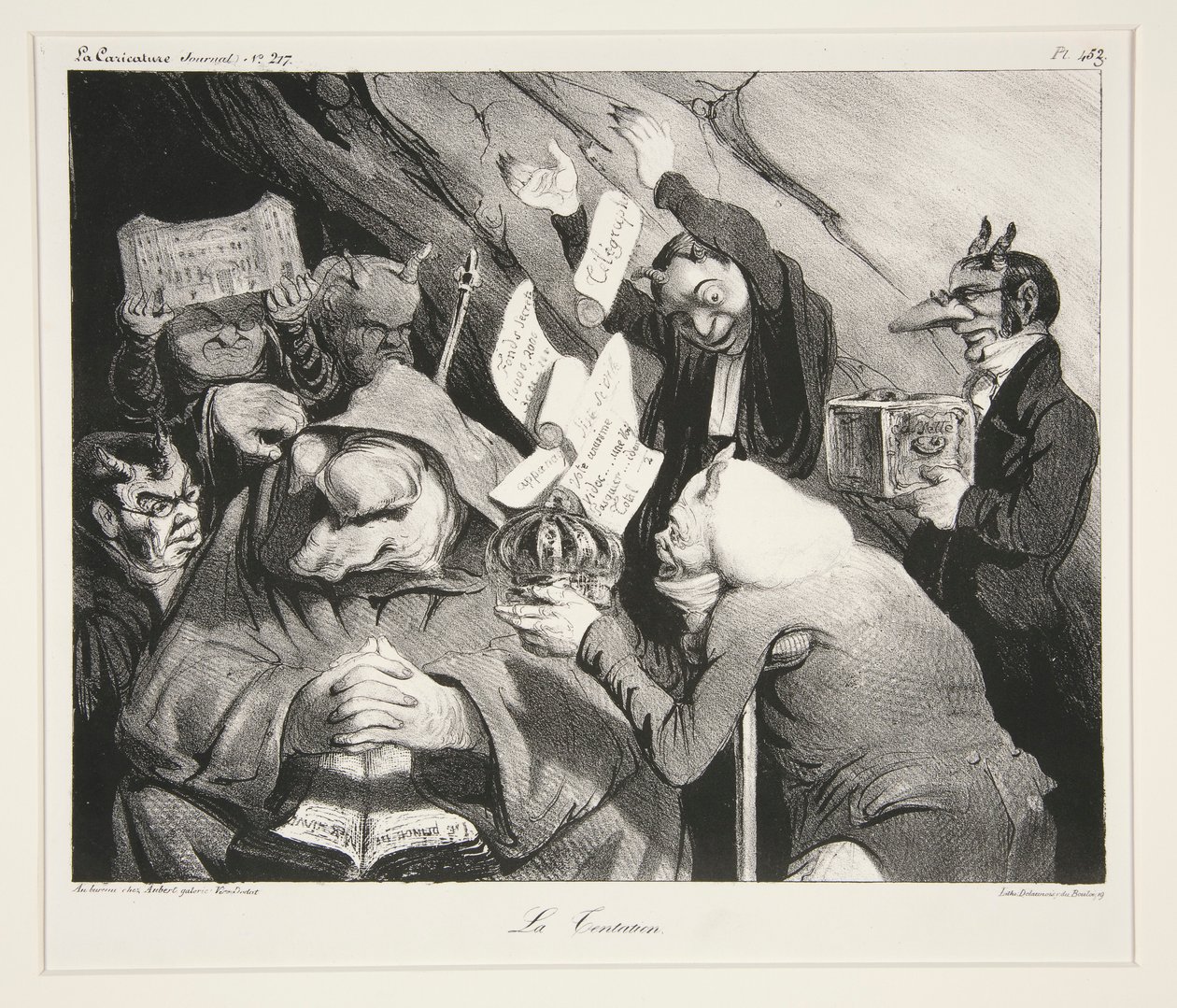 La Tentation. (Fristelse.), pl. 453 fra tidsskriftet La Caricature nr. 217 af Honoré Daumier