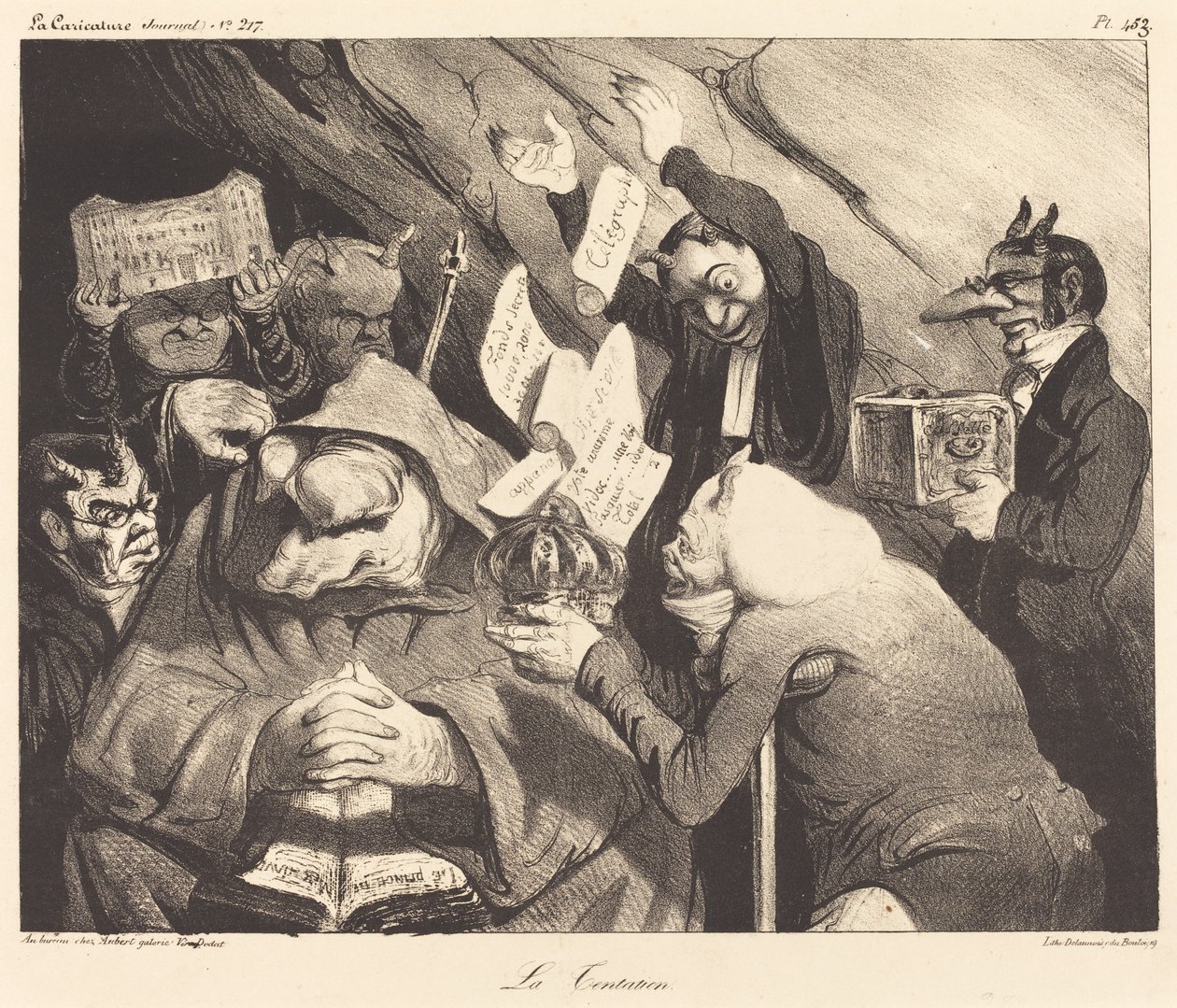 The Temptation, parodi på et maleri af Teniers af Honoré Daumier
