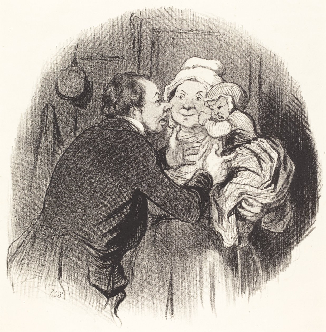 Besøget hos sygeplejersken af Honoré Daumier
