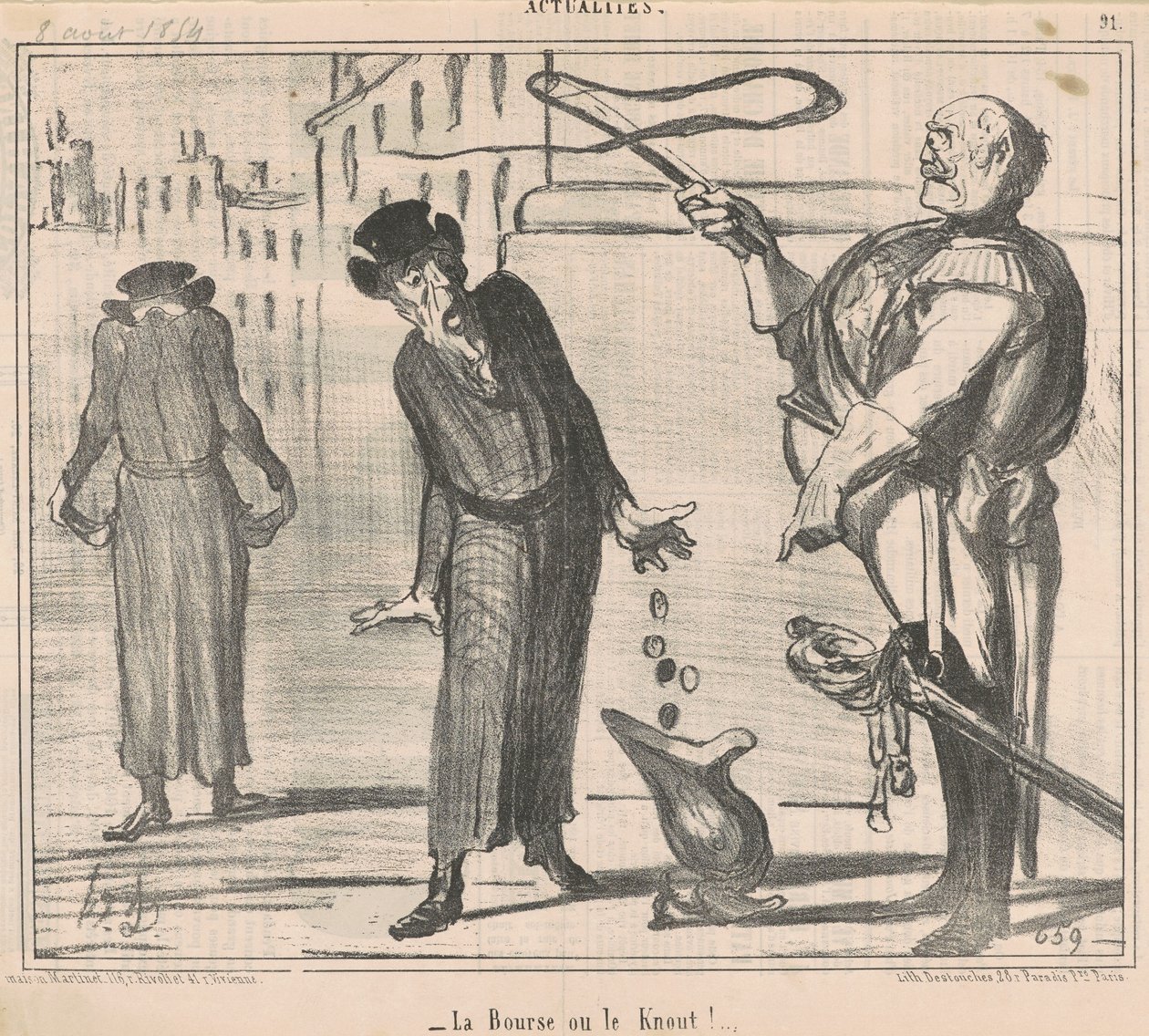 Pungen eller knuten! af Honoré Daumier