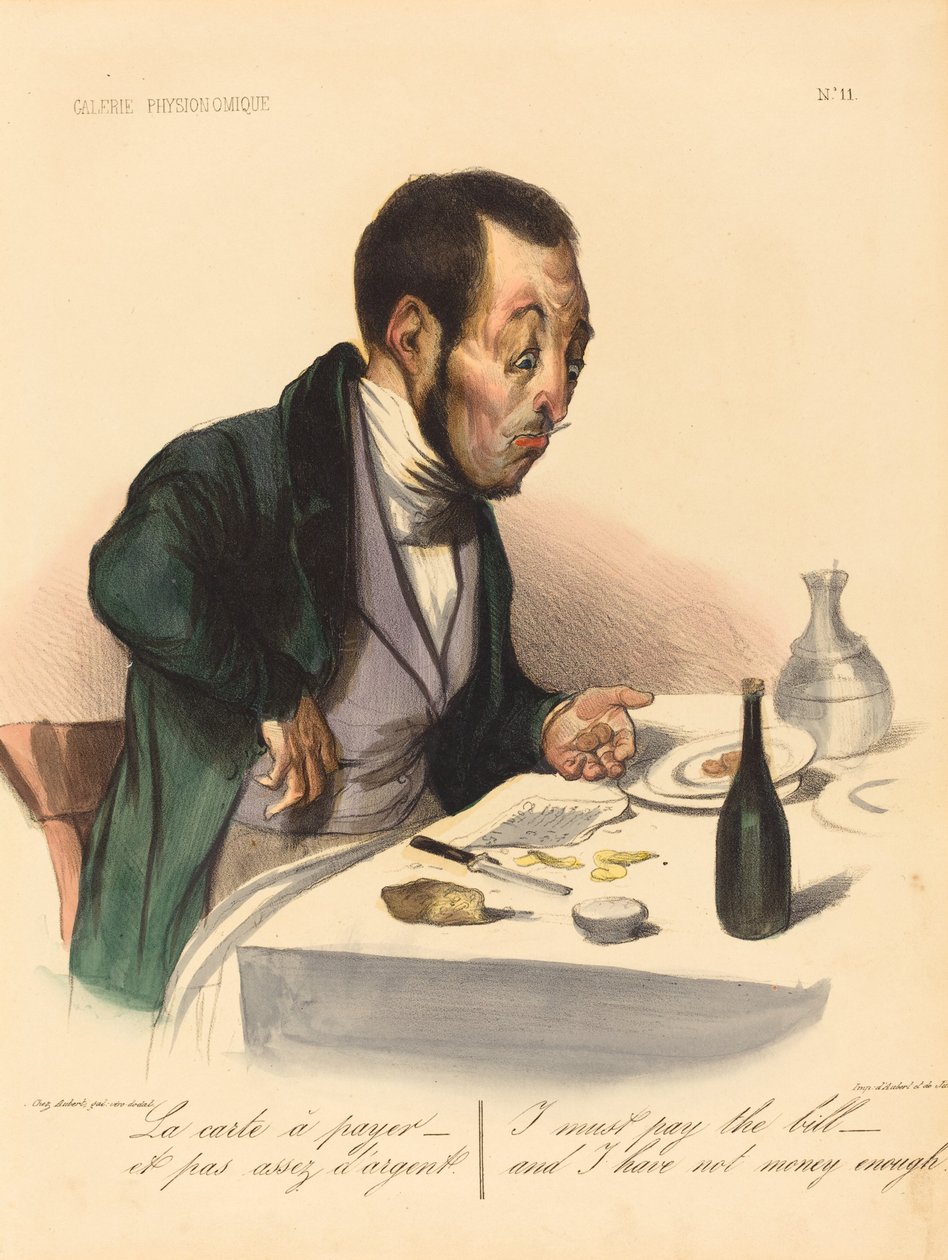 Kortet til at betale af Honoré Daumier