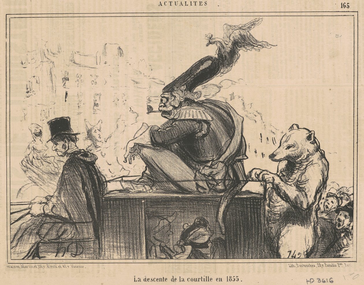 Courtillens nedstigning i 1855 af Honoré Daumier