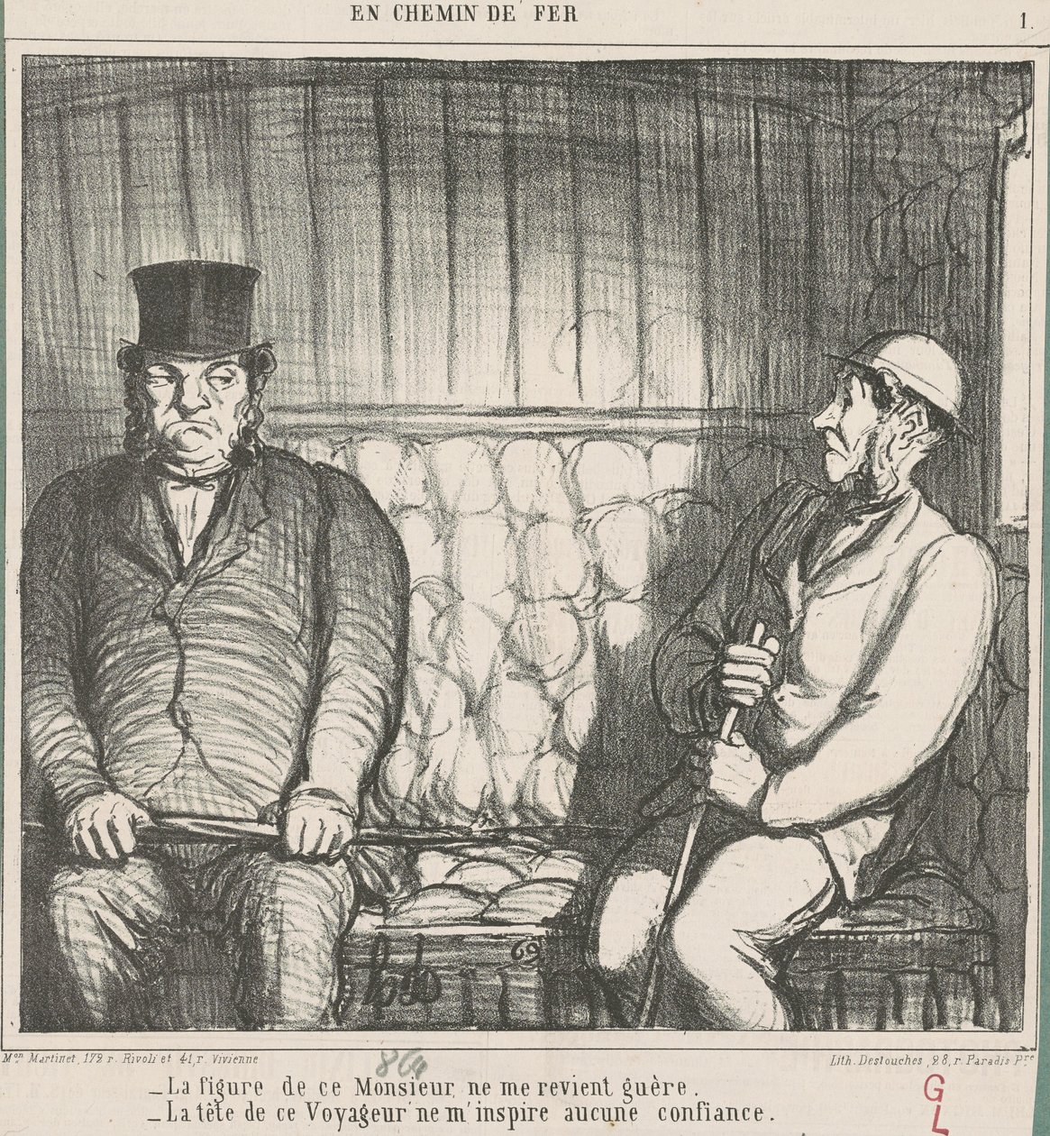 Denne herres ansigt kommer næsten ikke til at tænke på... af Honoré Daumier