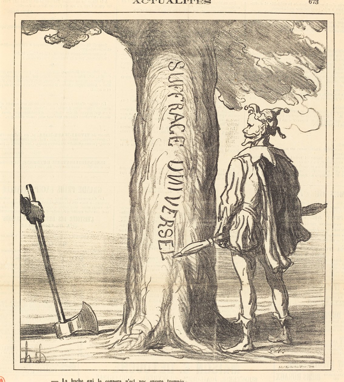 Øksen, der skal skære den, er endnu ikke hærdet af Honoré Daumier