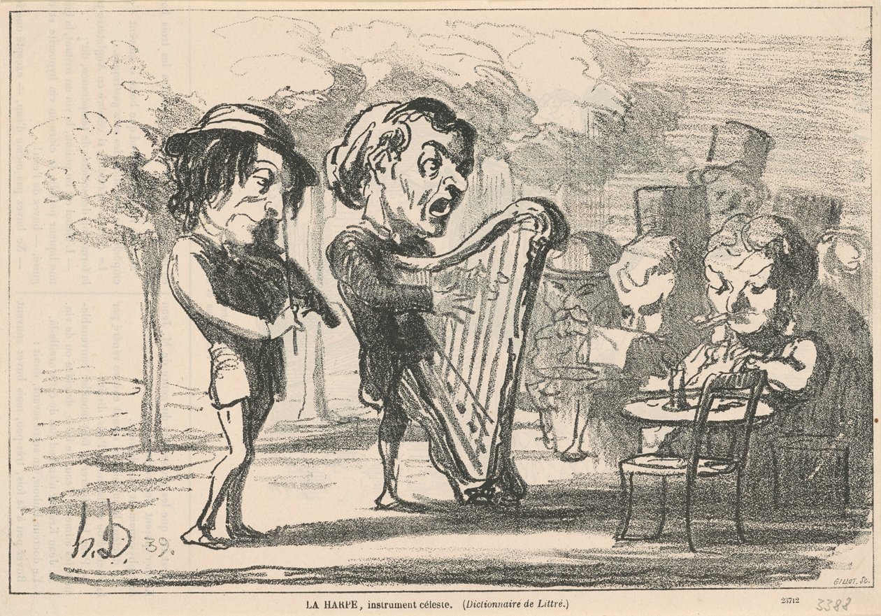 Harpen, himmelsk instrument af Honoré Daumier