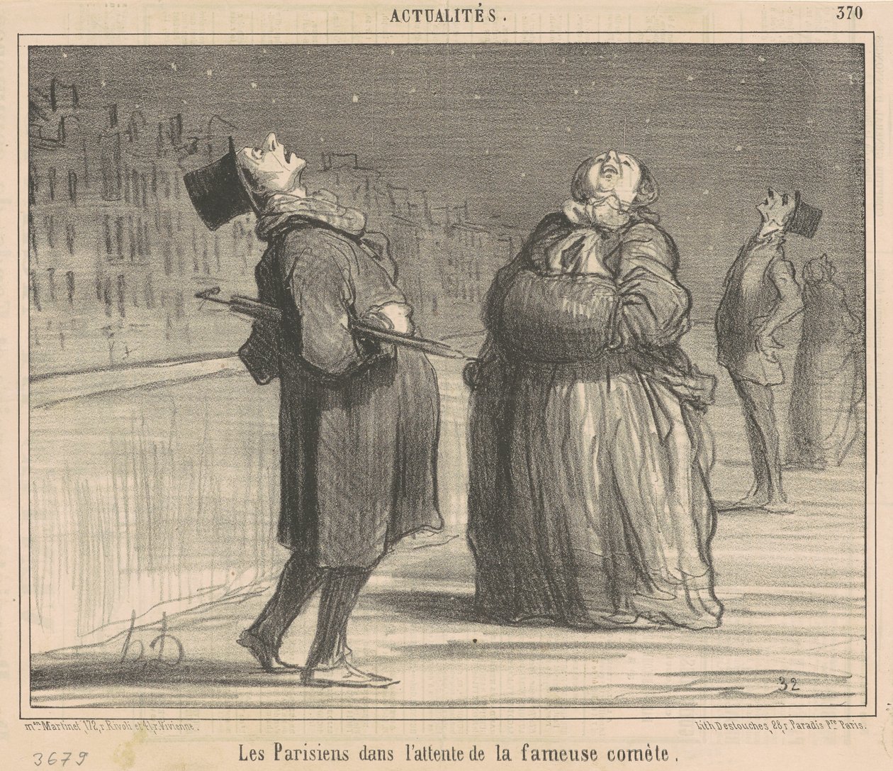 Parisere venter på kometen af Honoré Daumier