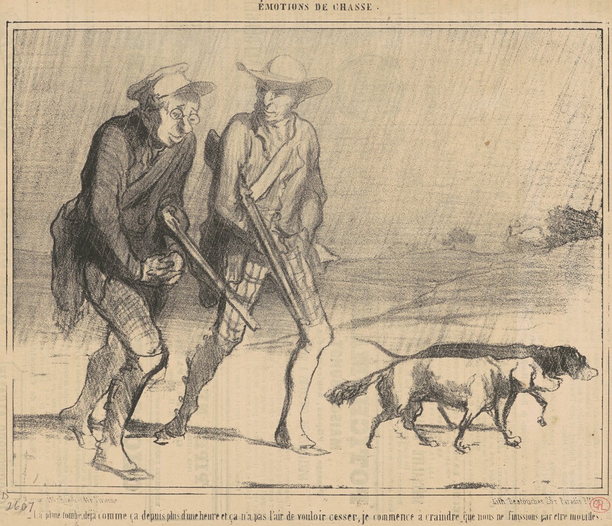 Regnen har faldet sådan her i... af Honoré Daumier