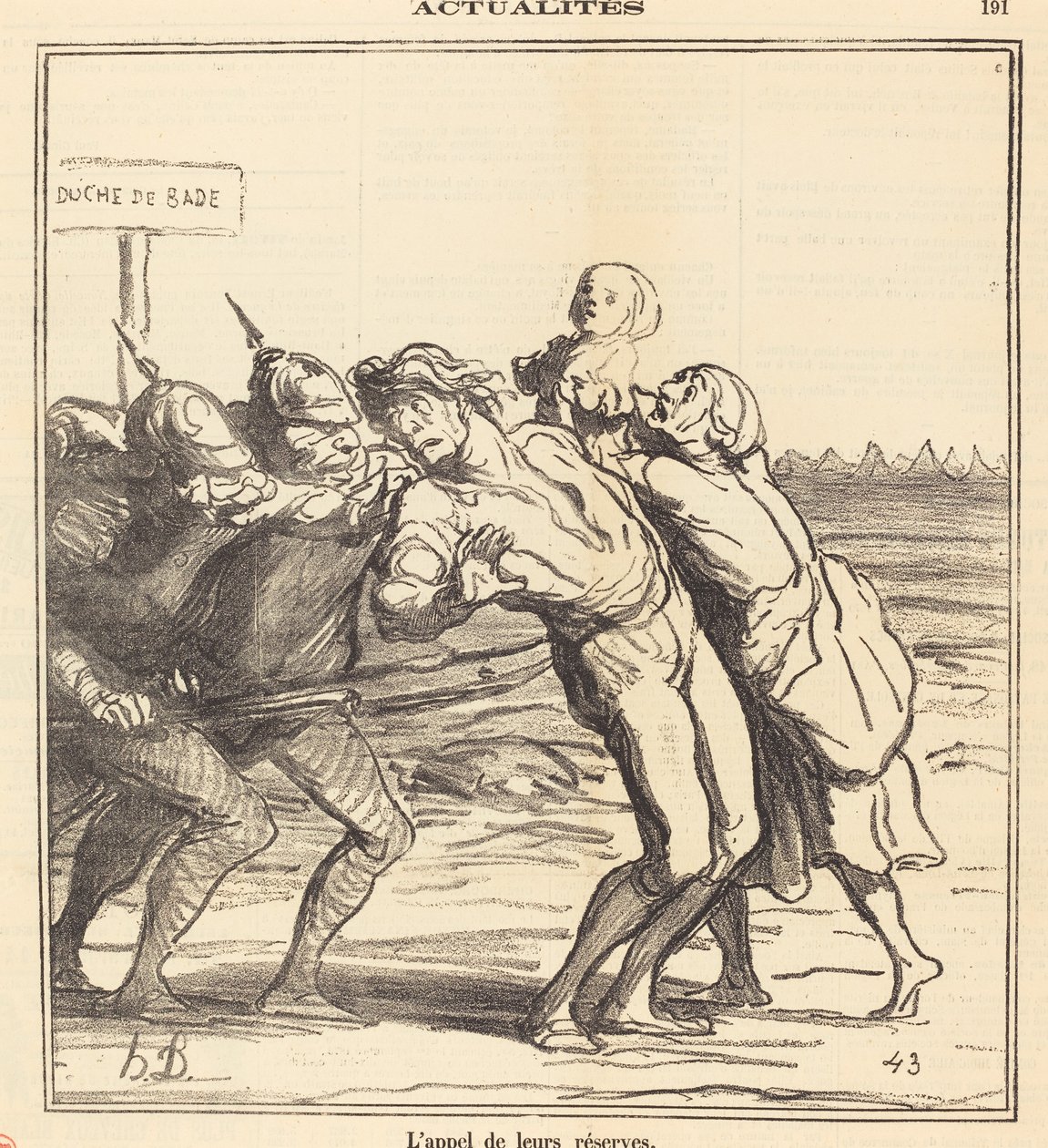 Opkaldet af deres reserver af Honoré Daumier