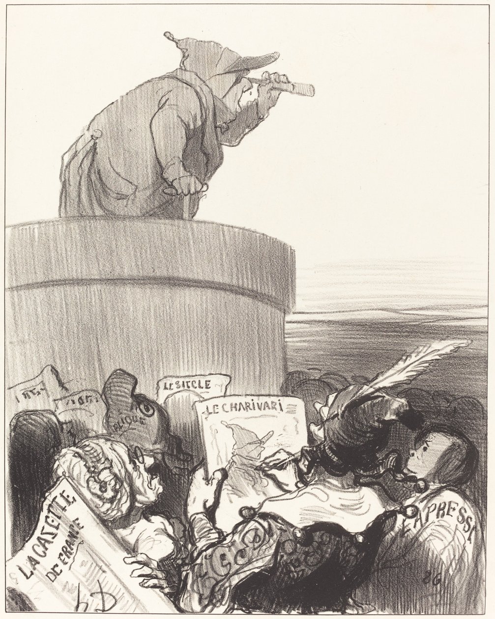 Forfatningen overvejer den politiske horisont af Honoré Daumier