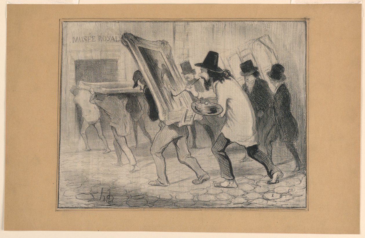 Den sidste dag for modtagelse af malerierne, fra Charivari af Honoré Daumier