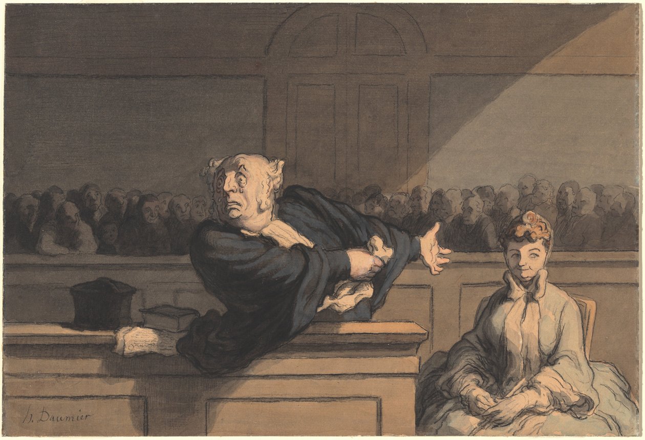 Forsvareren (advokaten for forsvaret) af Honoré Daumier