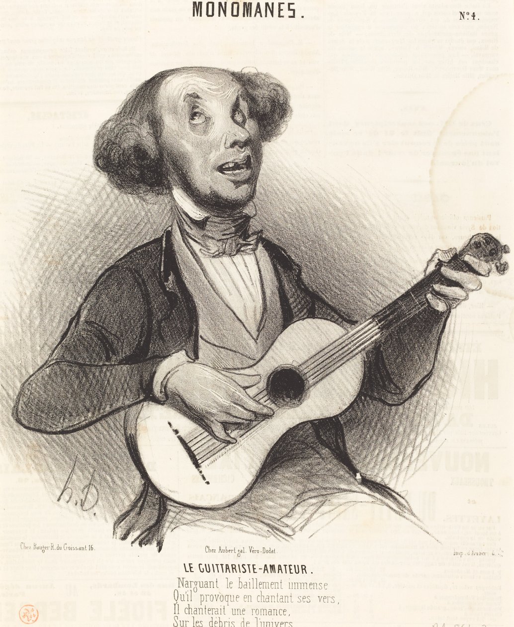 Guitaristen-amatøren af Honoré Daumier