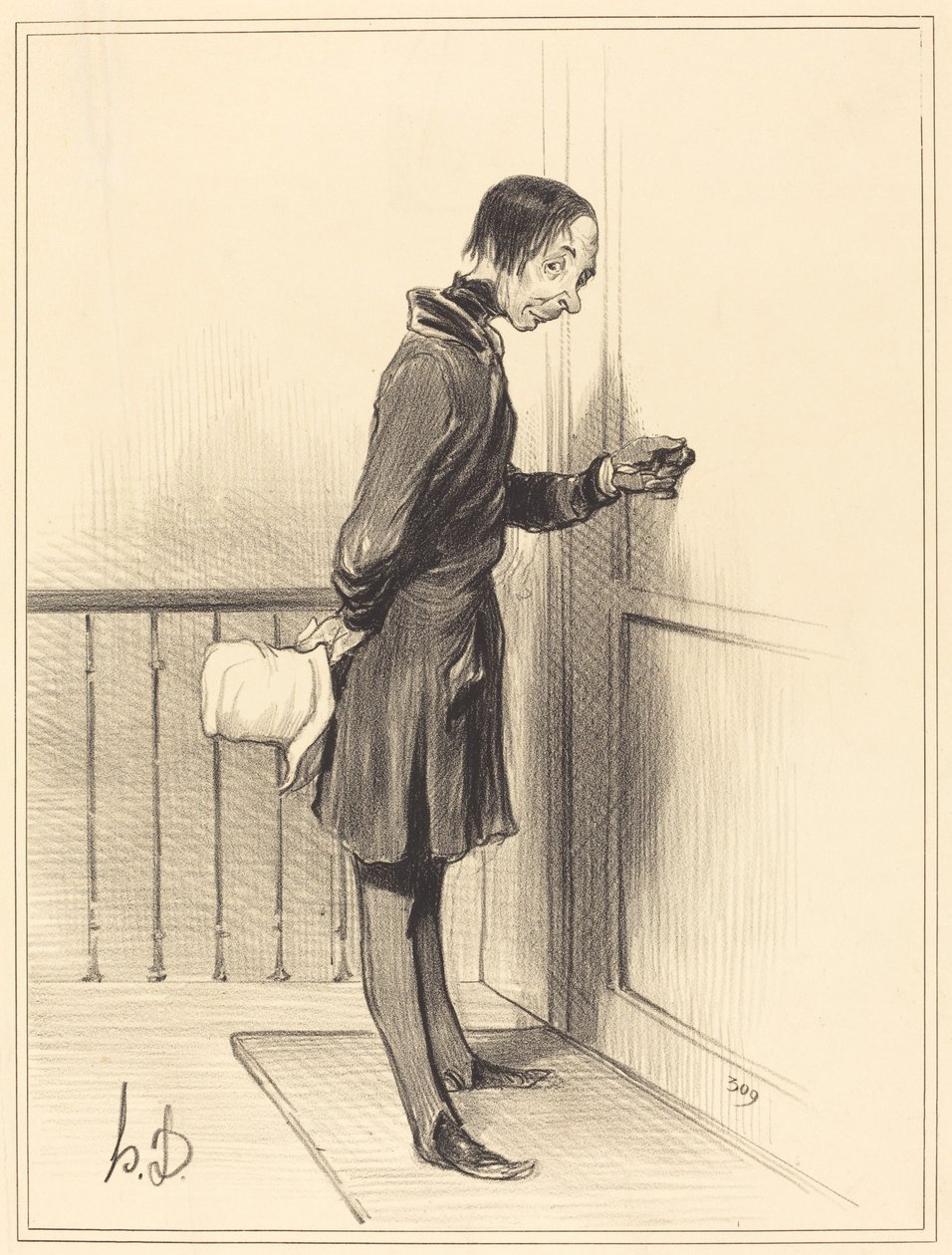 Tiggeren derhjemme af Honoré Daumier