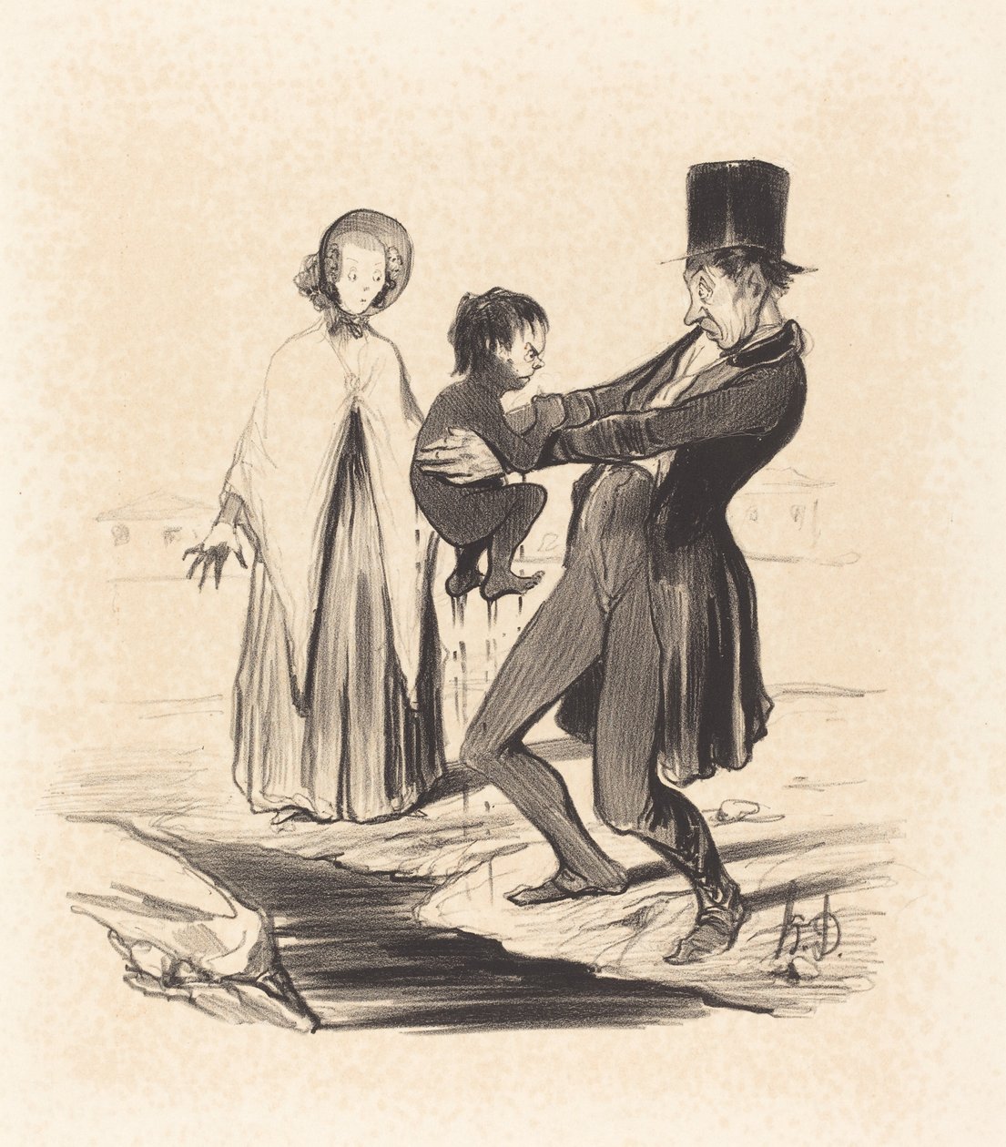 Brønden i Grenelle af Honoré Daumier
