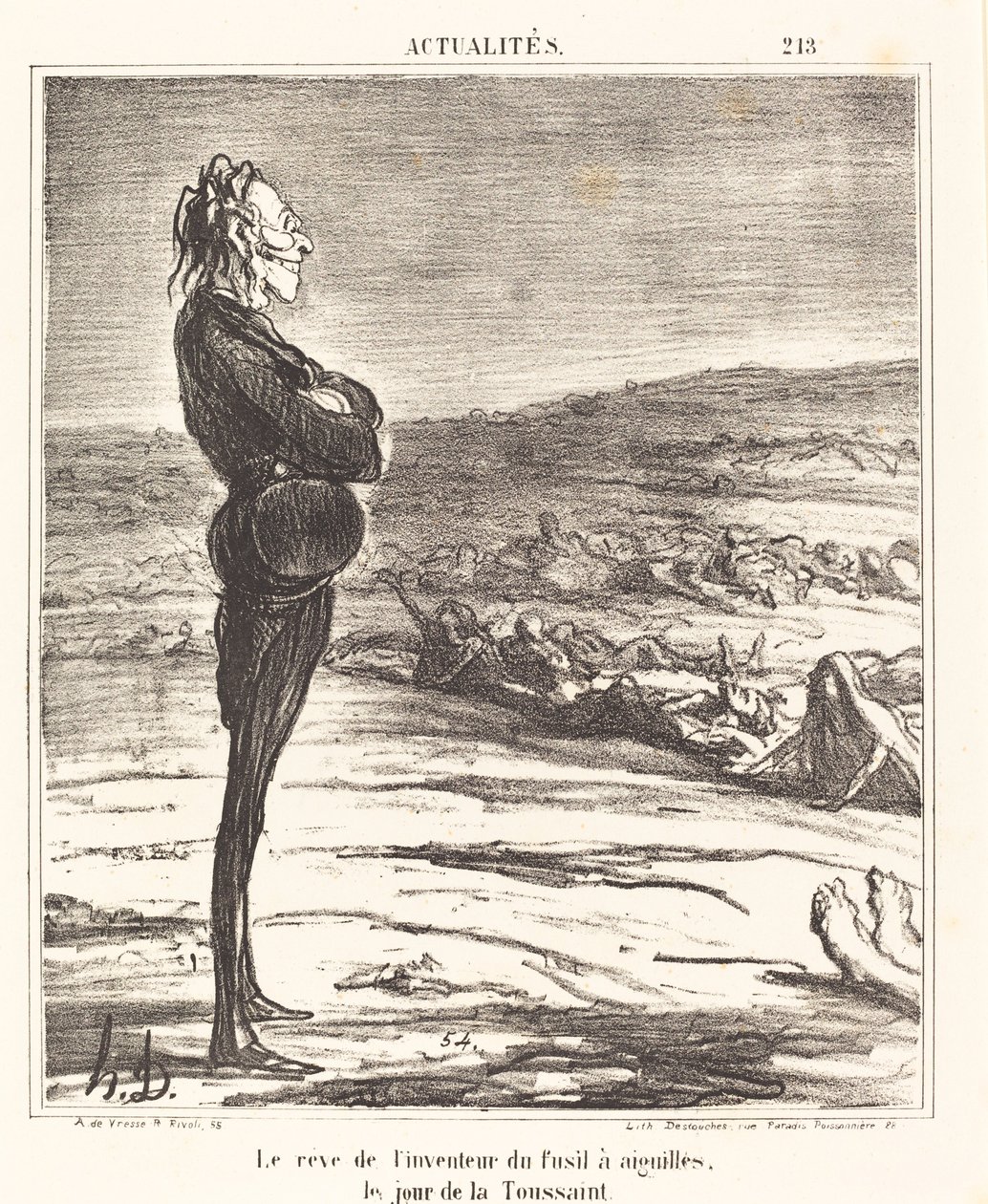 Drømmen om opfinderen af ​​nålepistolen... af Honoré Daumier