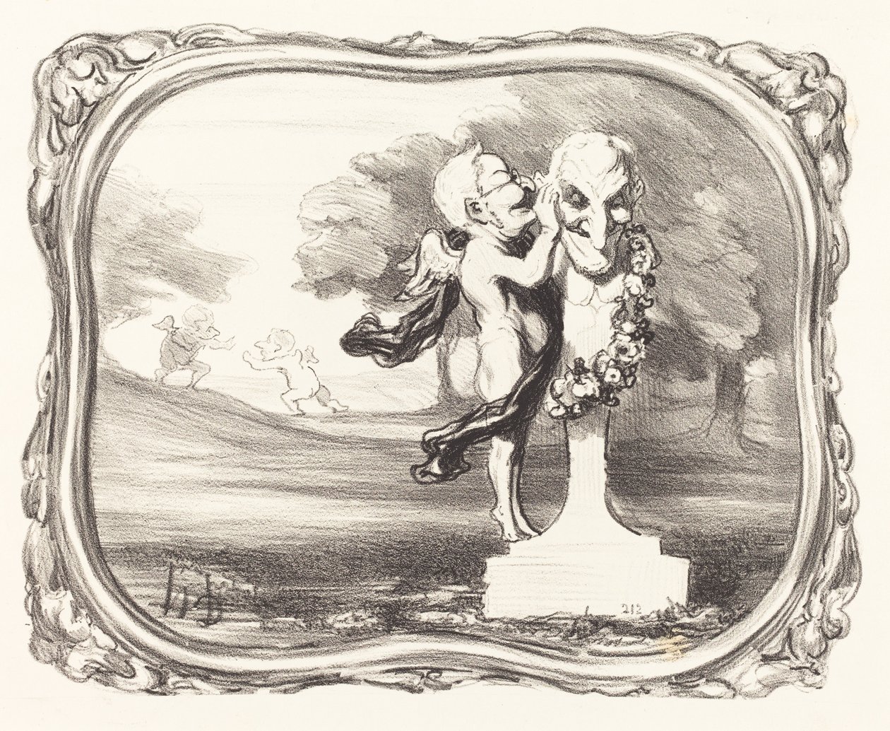 Hemmeligheden betroet den faunske Gud af Honoré Daumier