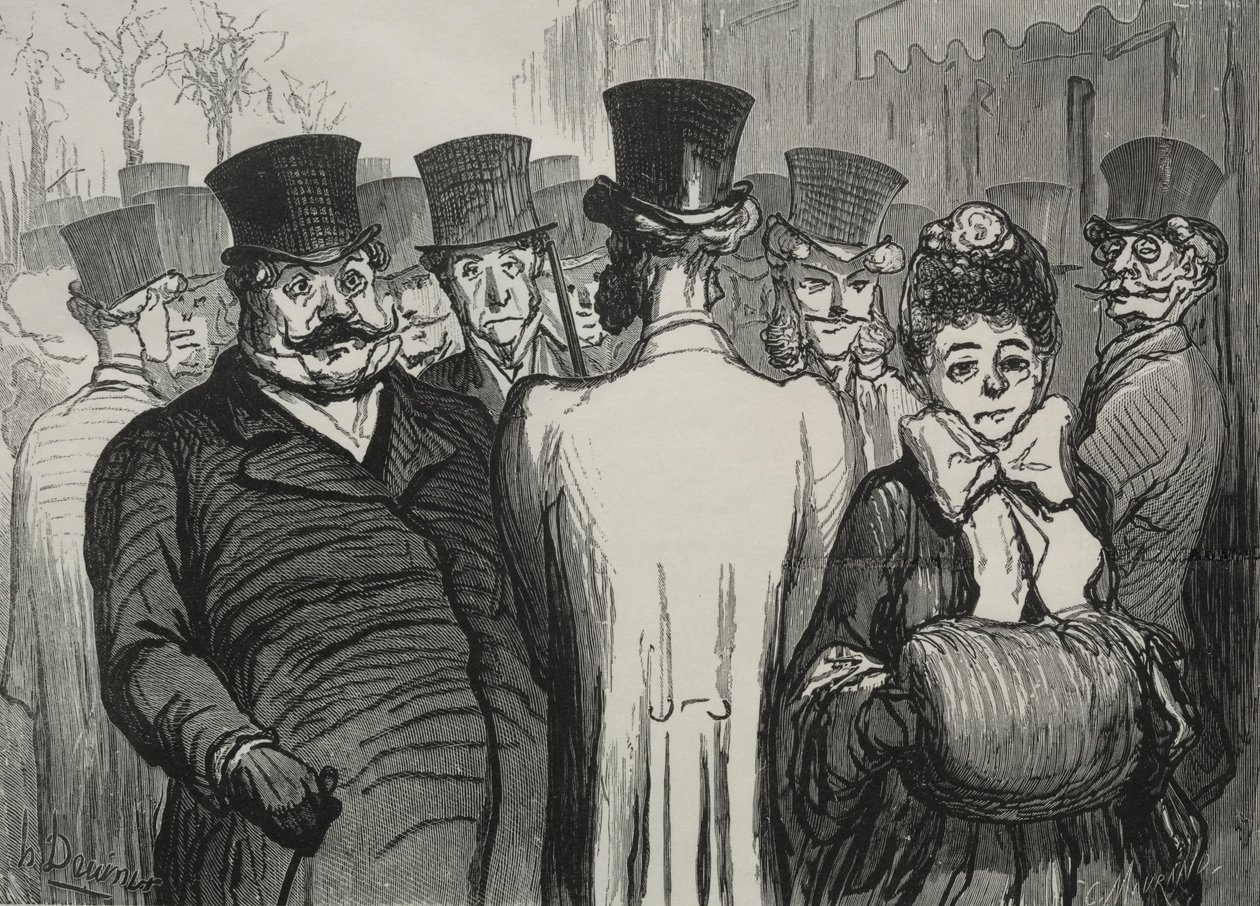 Italienernes boulevard. af Honoré Daumier