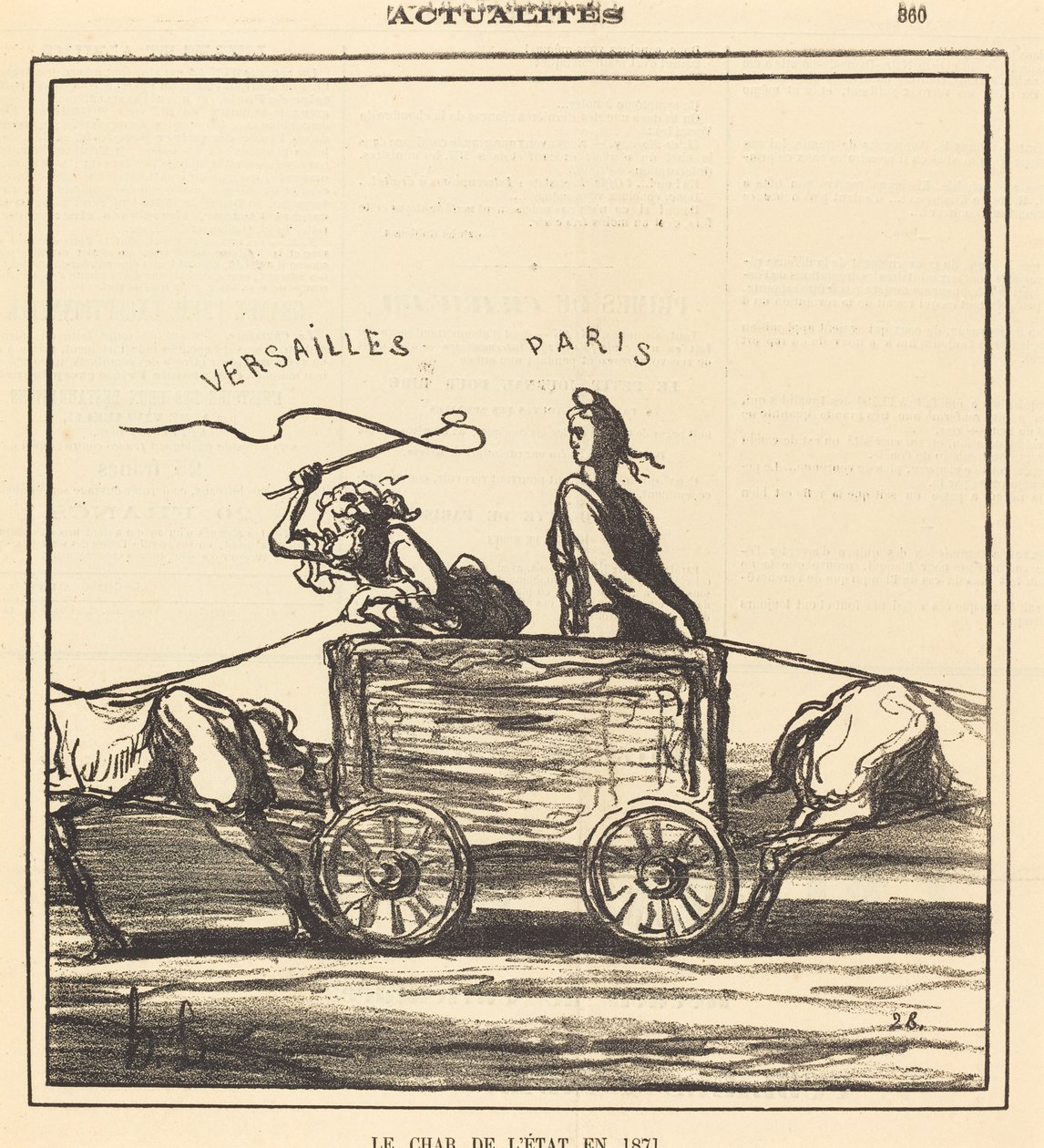 Statens kampvogn i 1871 af Honoré Daumier