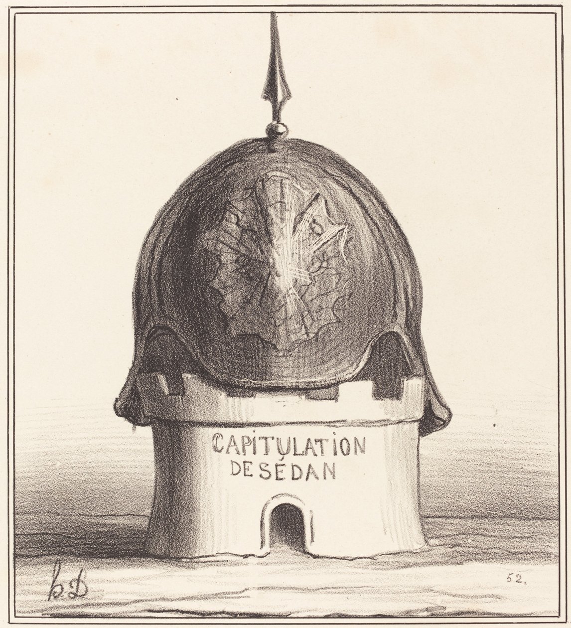 Kronen på hans bygning af Honoré Daumier