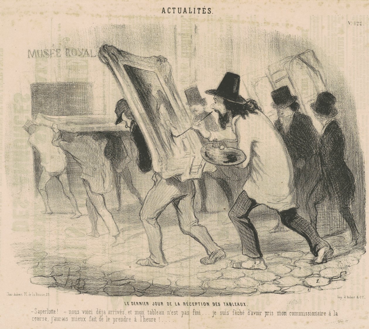 Den sidste dag for receptionen af ​​malerierne. Saperlotte. . . Vi er allerede ankommet, og mit maleri er ikke færdigt! af Honoré Daumier