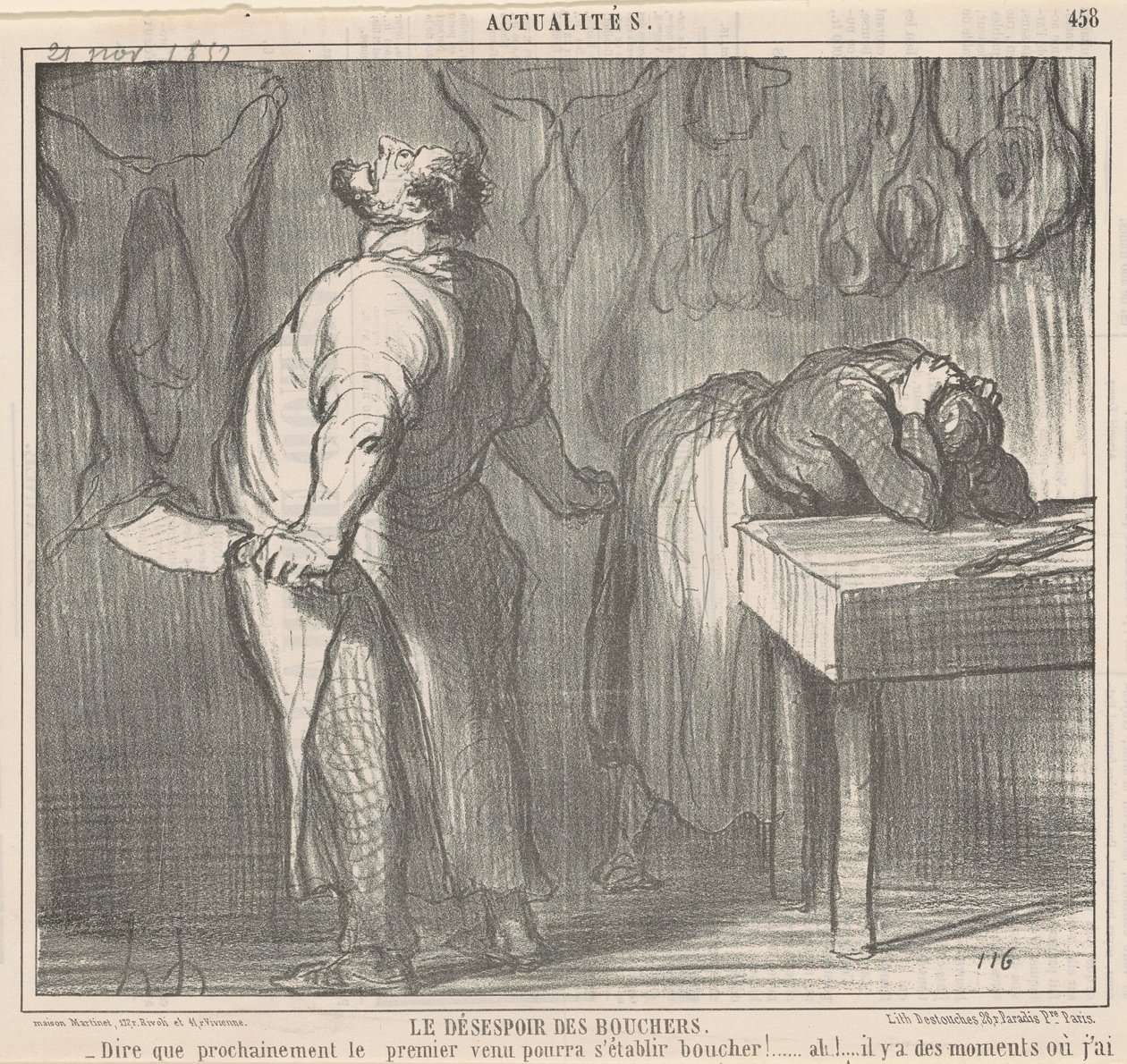Slagternes fortvivlelse af Honoré Daumier