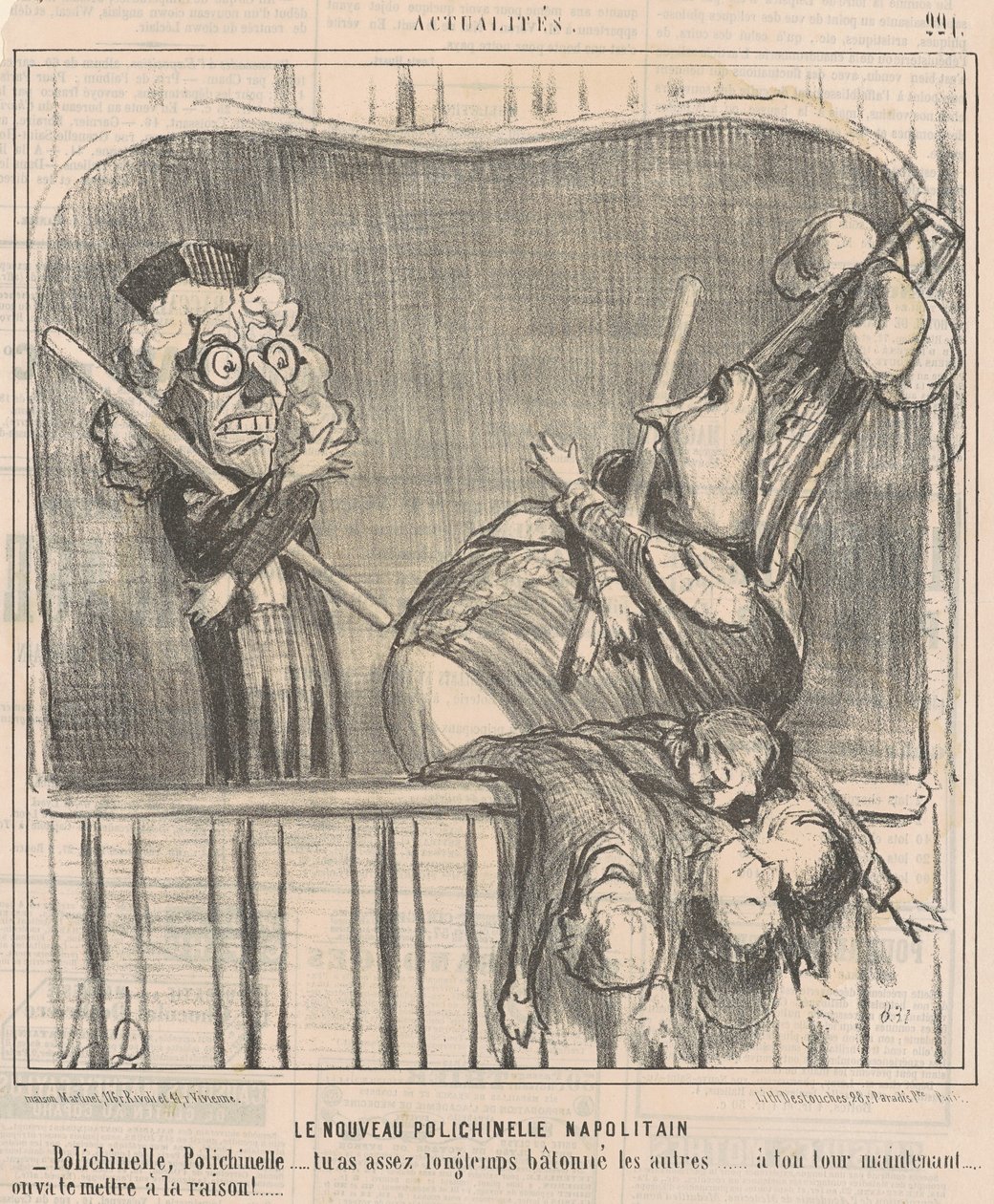Den nye napolitanske marionet af Honoré Daumier