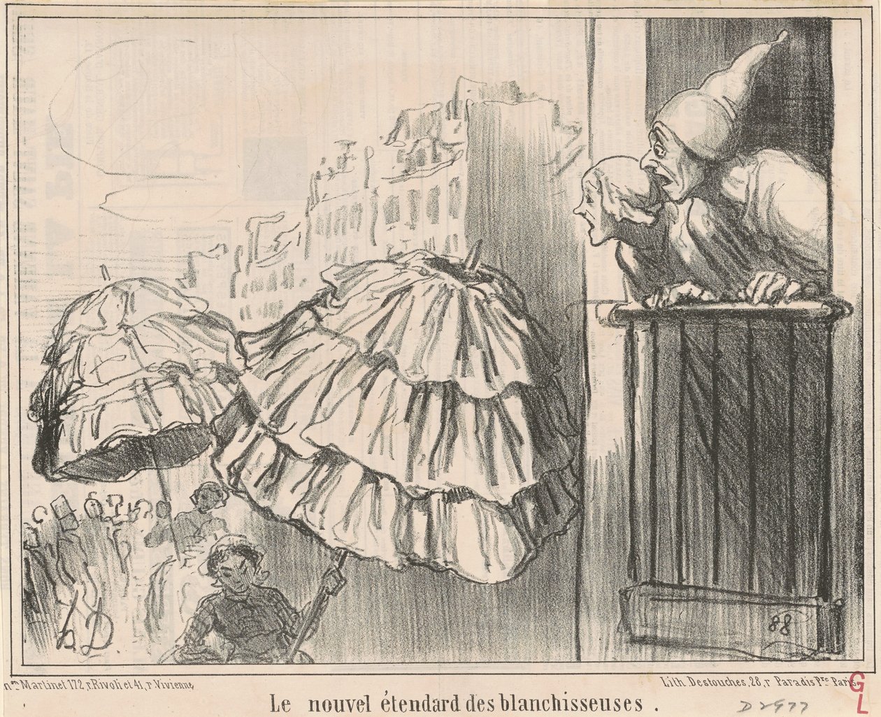 Det nye banner af vaskekoner af Honoré Daumier
