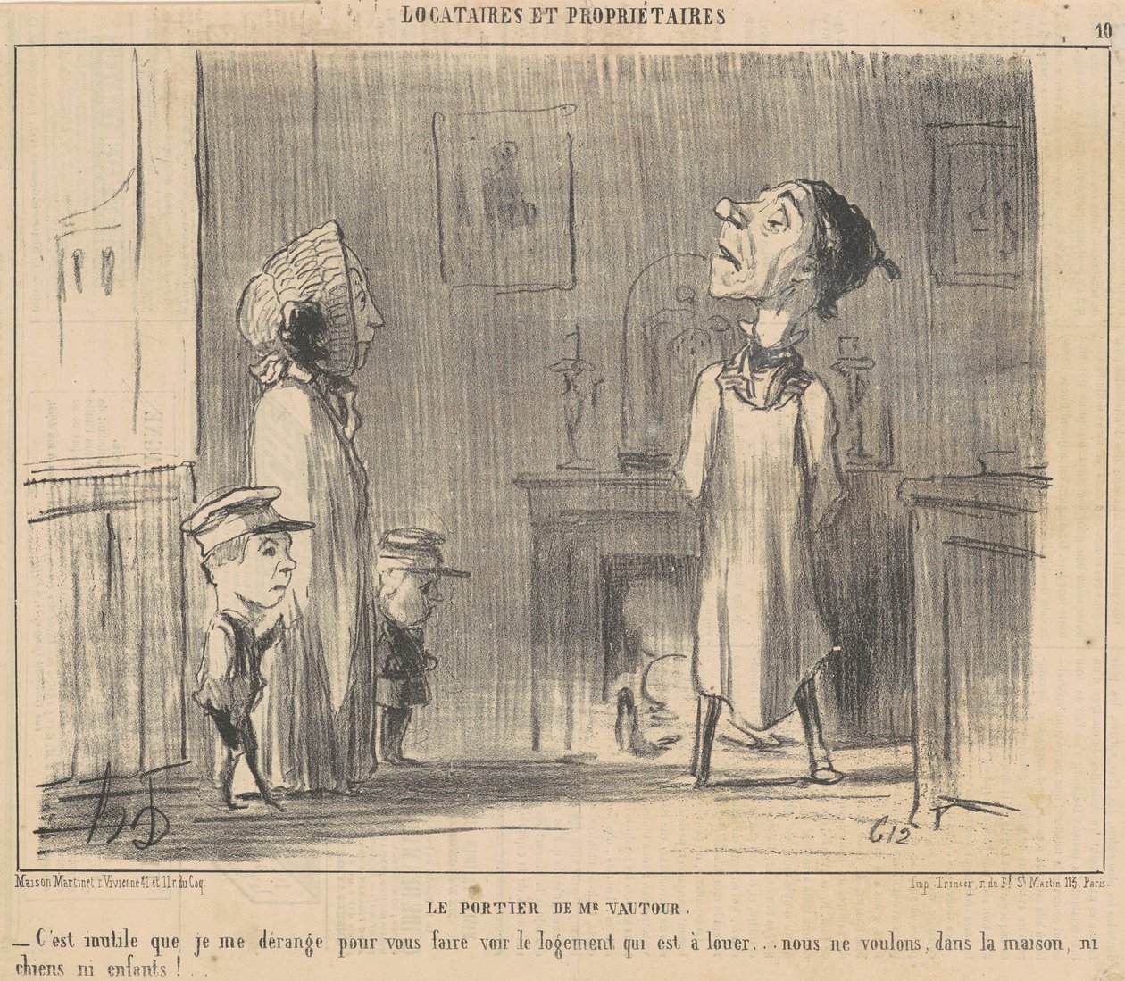 Mr Vultures dørmand af Honoré Daumier