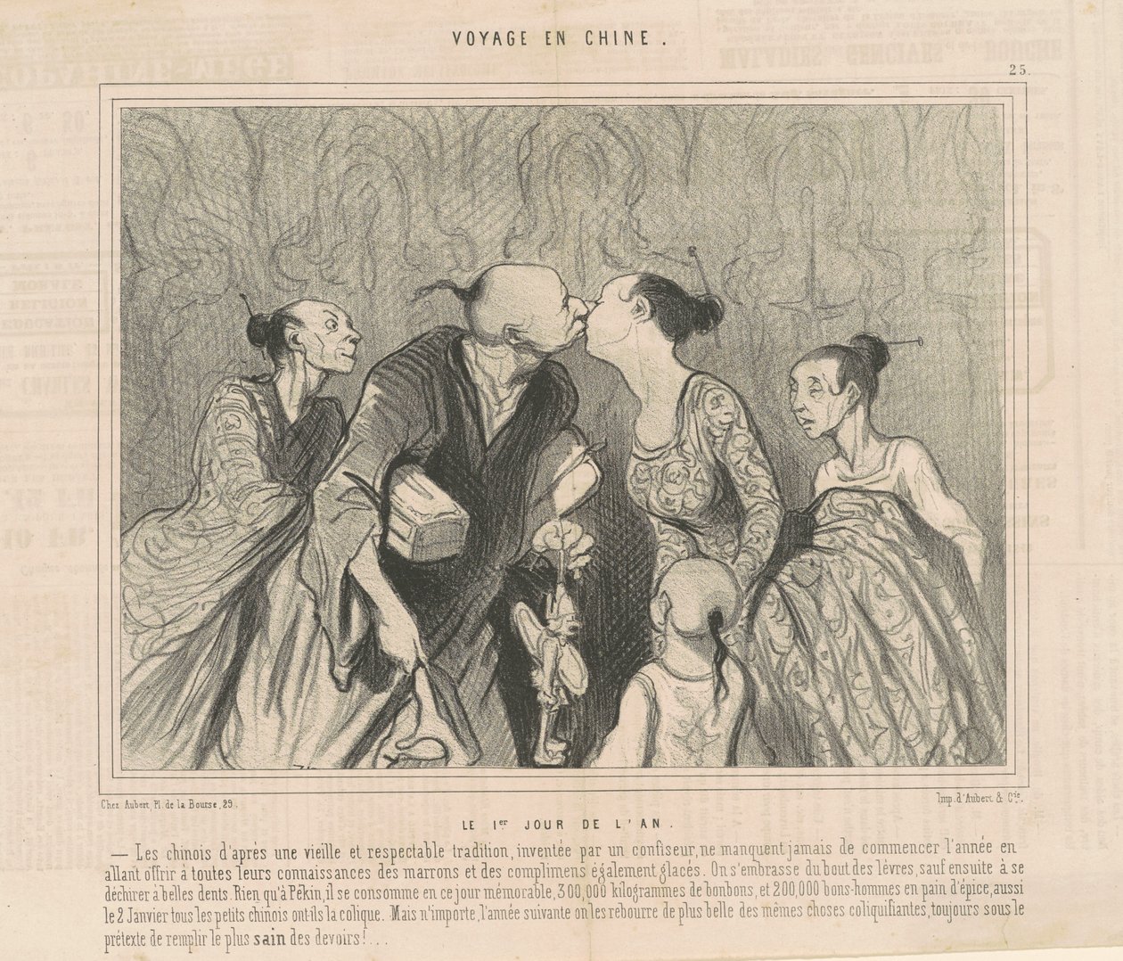 Årets første dag af Honoré Daumier