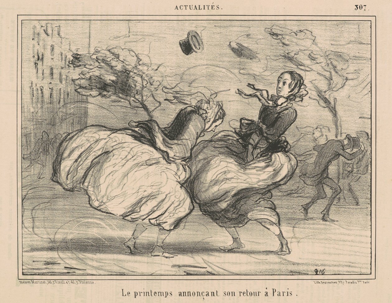 Foråret annoncerer sin tilbagevenden til Paris af Honoré Daumier