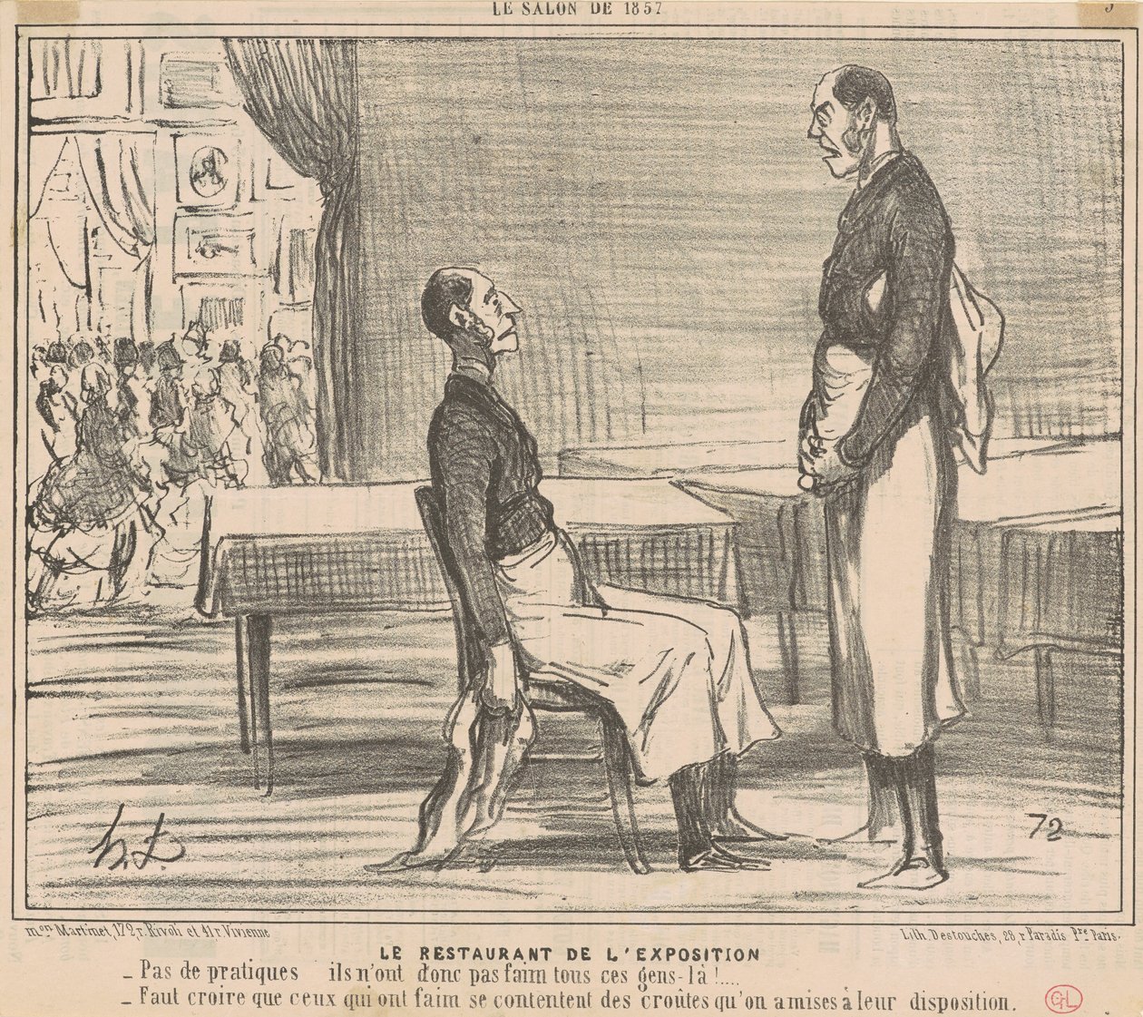 Udstillingsrestauranten af Honoré Daumier