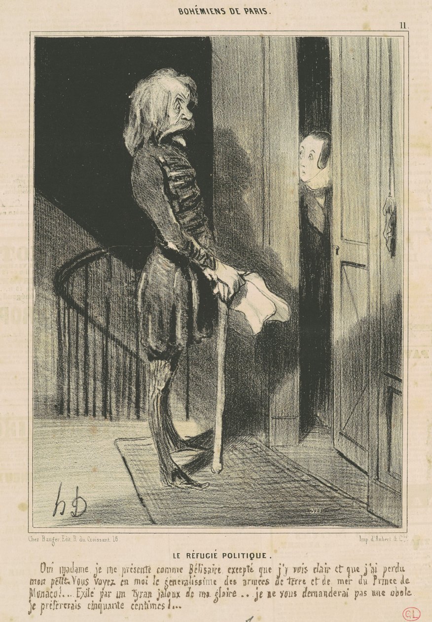 Den politiske flygtning af Honoré Daumier