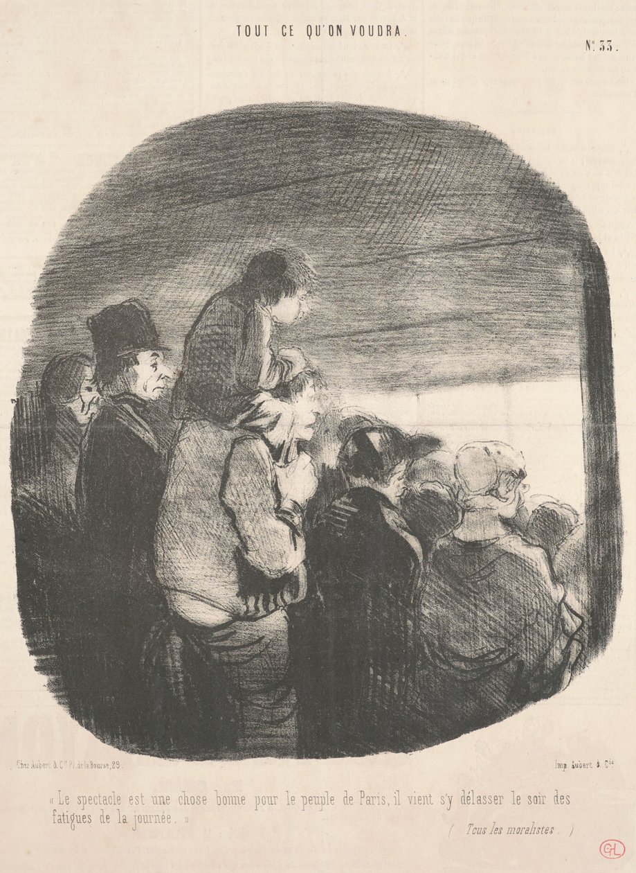 Skuespillet er en god ting for befolkningen i Paris... af Honoré Daumier