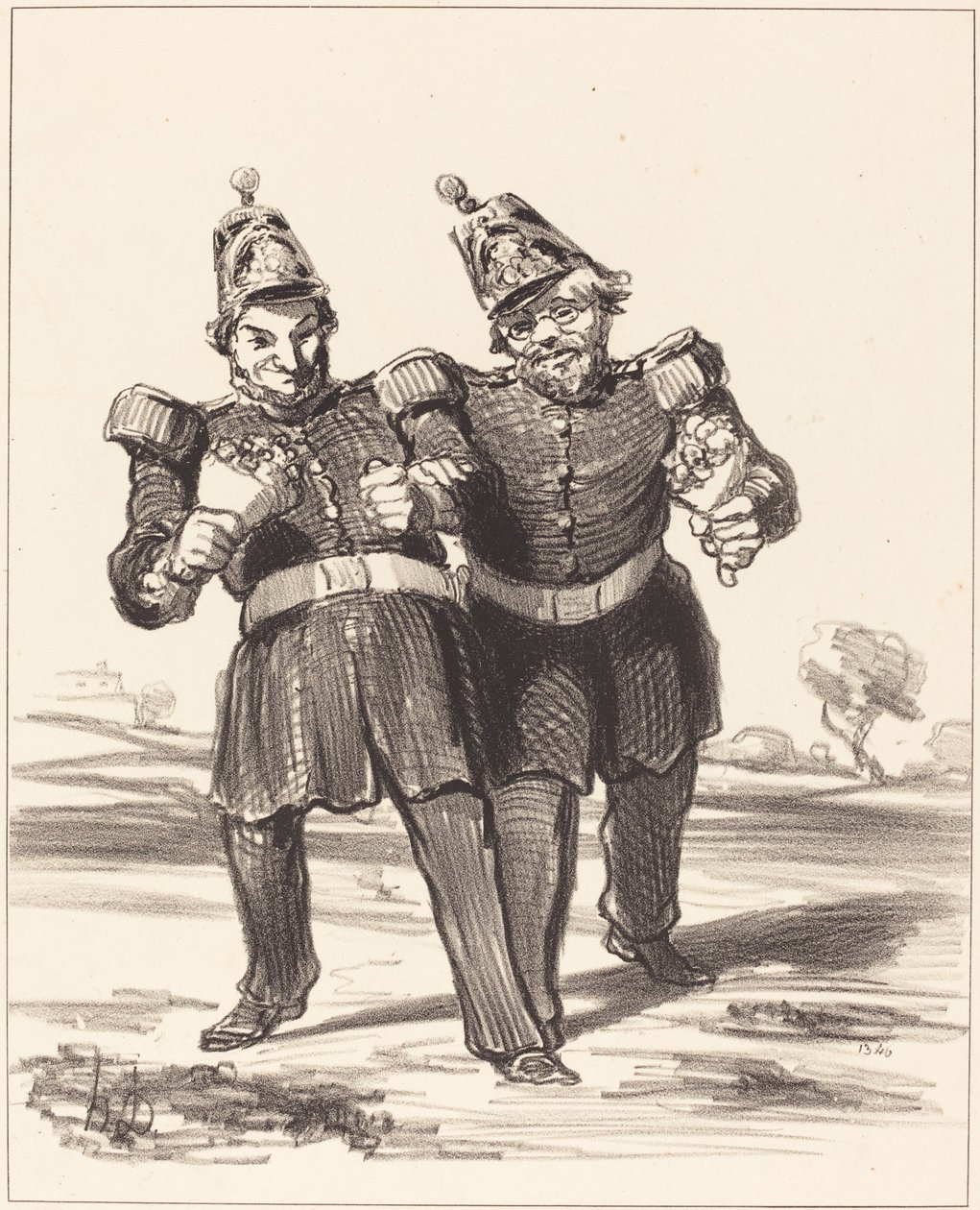 De to glade banketgængere af Honoré Daumier